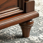 Traditional Ash Wood Nut-Brown 3-Drawer Bedroom Nightstand