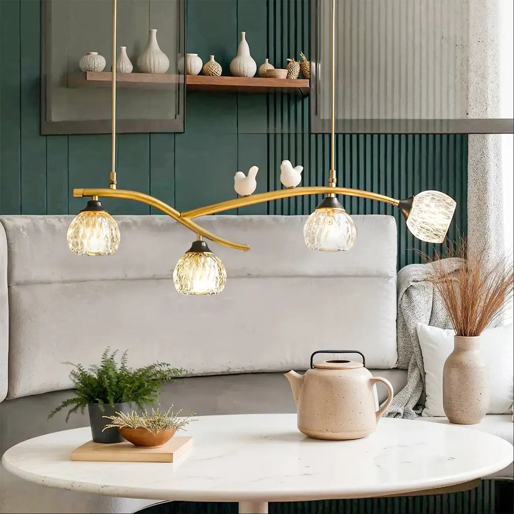 Modern Crystal Decorative Birds Pendant Light