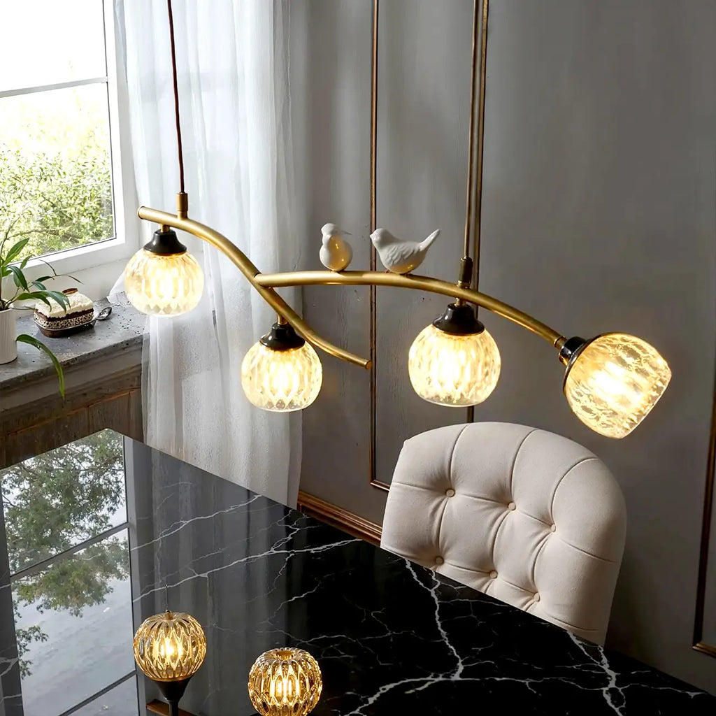 Modern Crystal Decorative Birds Pendant Light