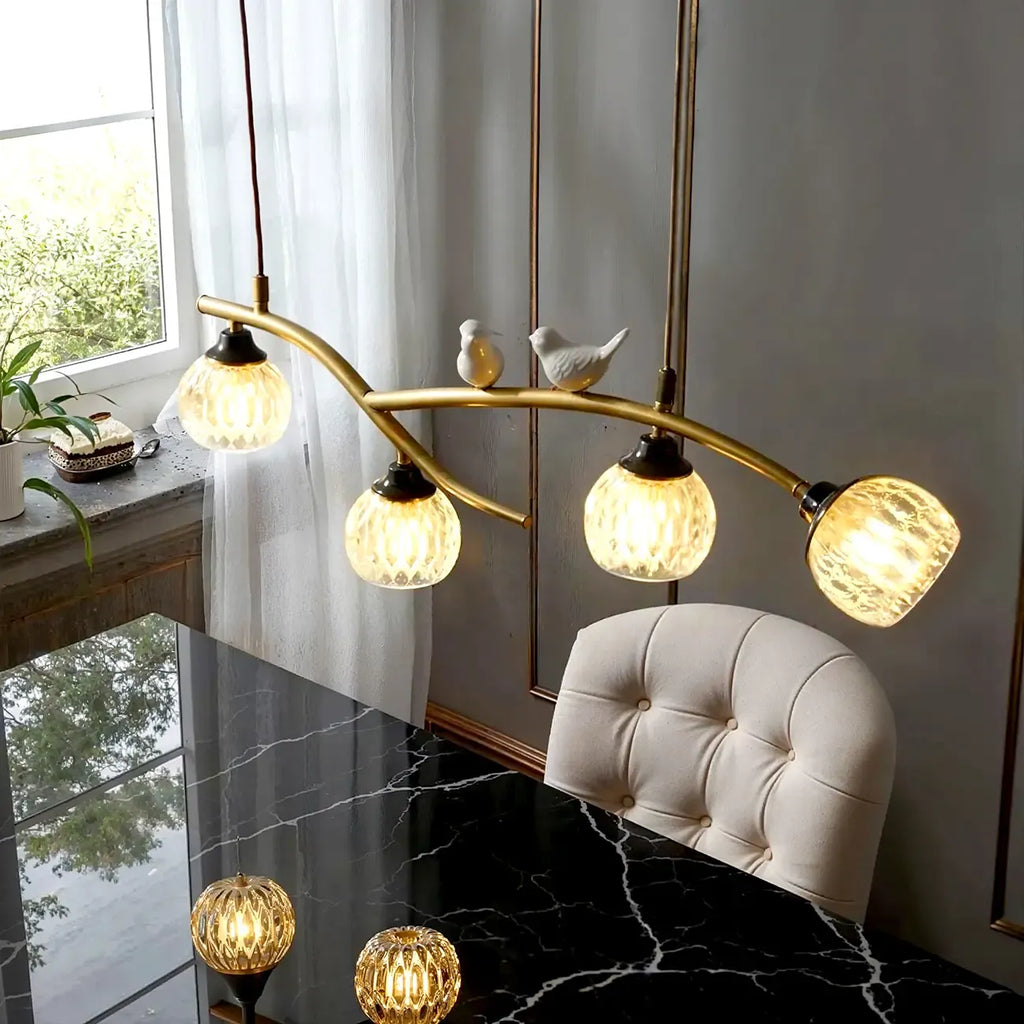 Modern Crystal Decorative Birds Pendant Light
