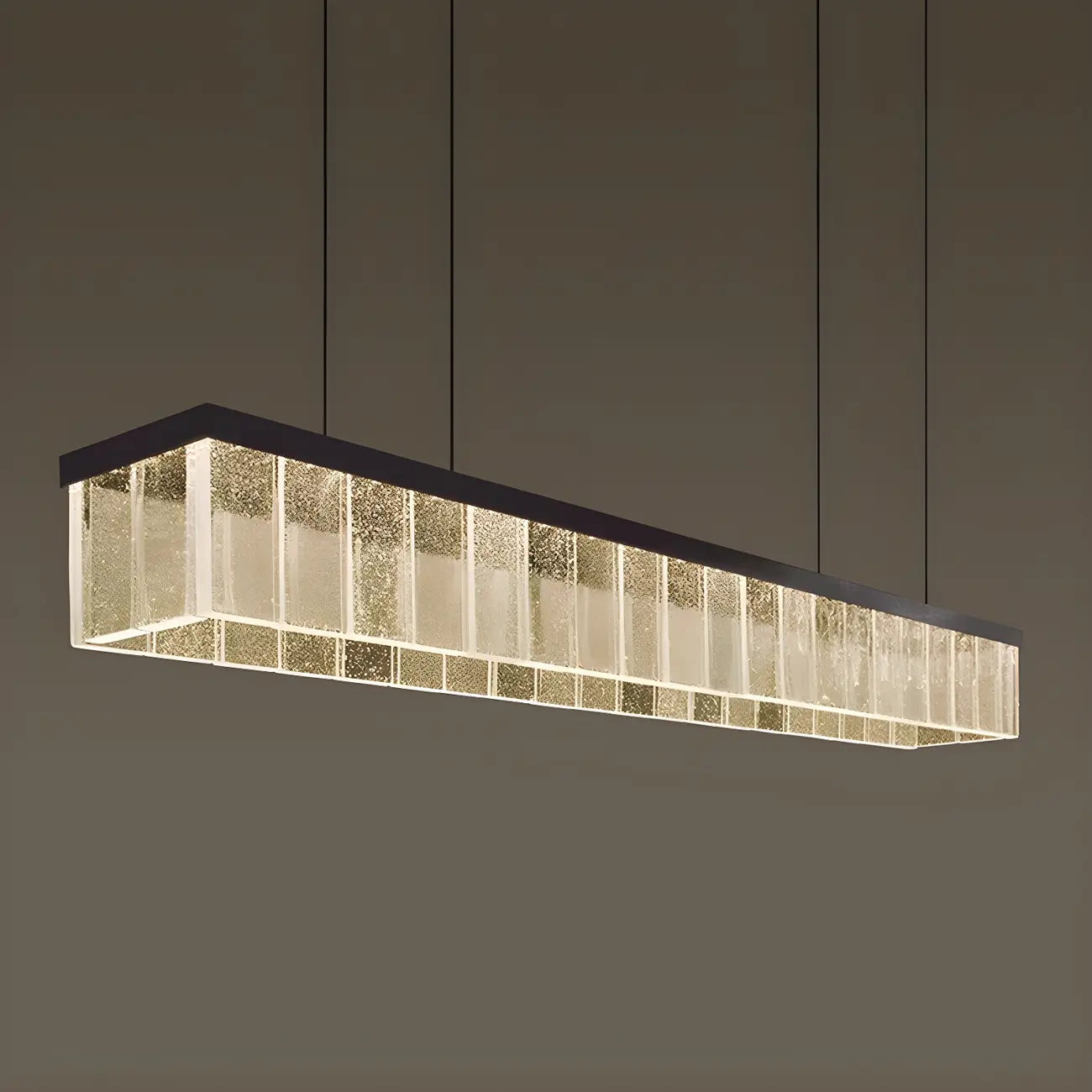 Modern Rectangle LED Island Pendant Light Adjustable for Kitchen