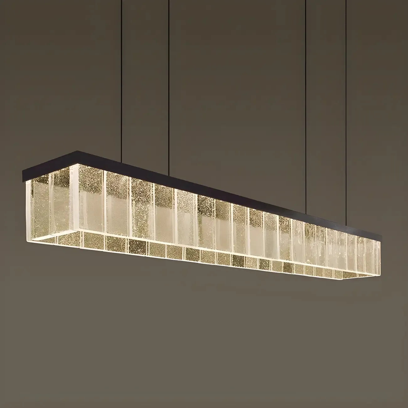 Modern Rectangle LED Island Pendant Light Adjustable for Kitchen