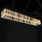 Modern Rectangle LED Island Pendant Light Adjustable for Kitchen