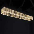 Modern Rectangle LED Island Pendant Light Adjustable for Kitchen