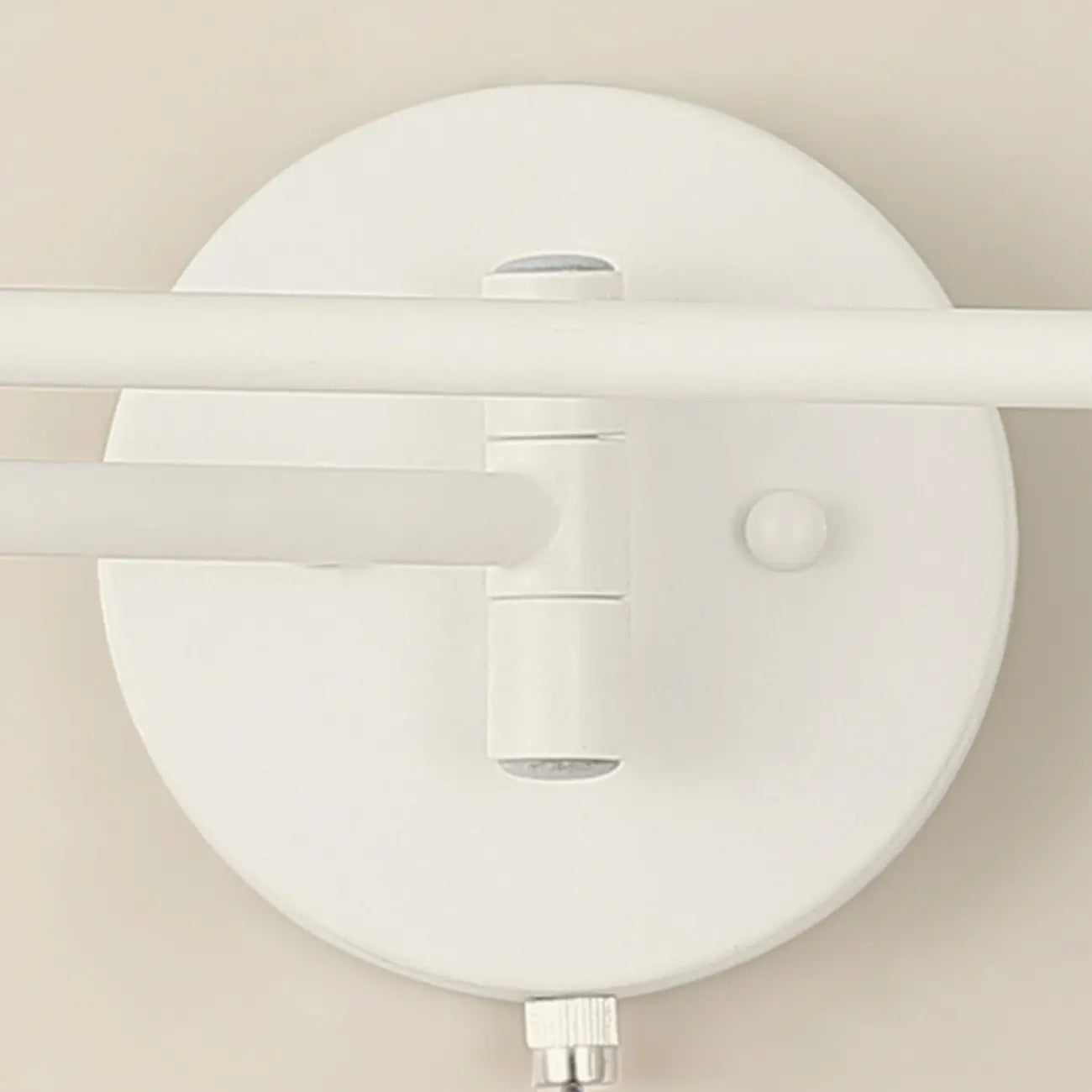 White and Black Metal Swing Arm Wall Light with Cylindrical Shade