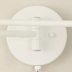 White and Black Metal Swing Arm Wall Light with Cylindrical Shade