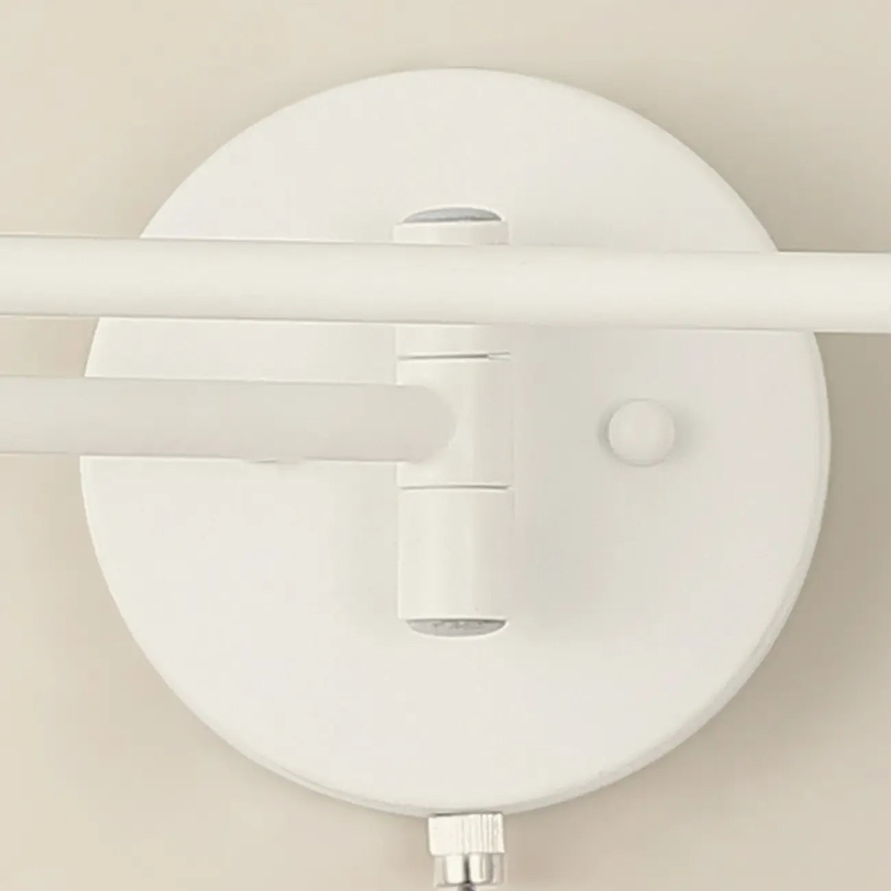 White and Black Metal Swing Arm Wall Light with Cylindrical Shade