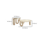 White Round Modern Three-Leg Wood Coffee Table