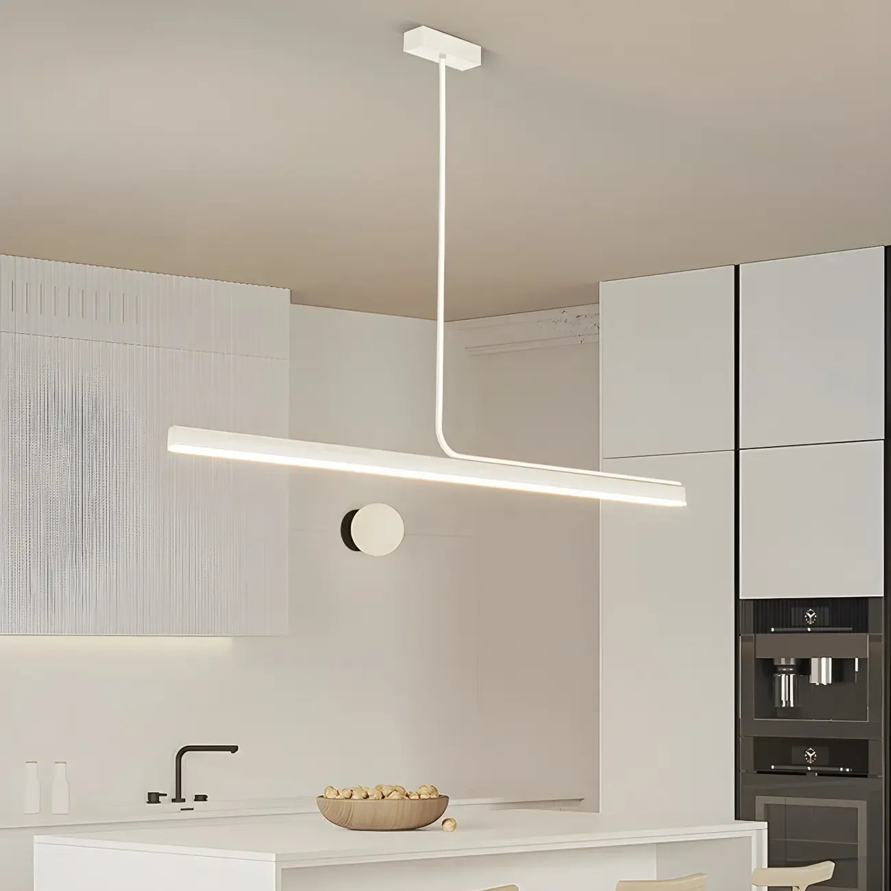 Modern Linear LED Pendant Light Dimmable Metal for Kitchen