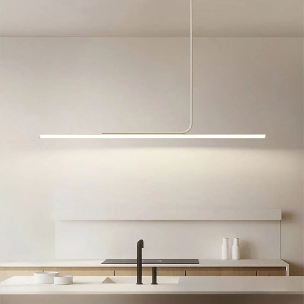Modern Linear LED Pendant Light Dimmable Metal for Kitchen