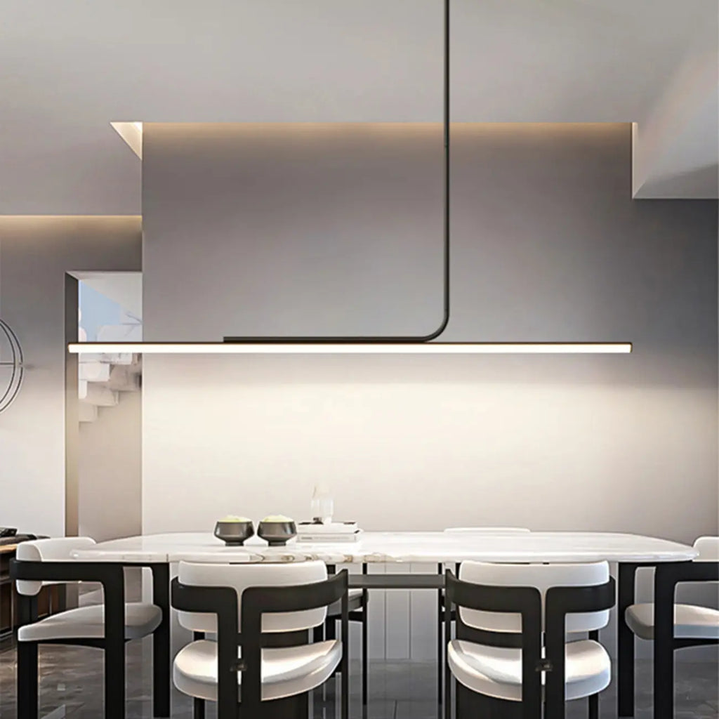 Modern Linear LED Pendant Light Dimmable Metal for Kitchen