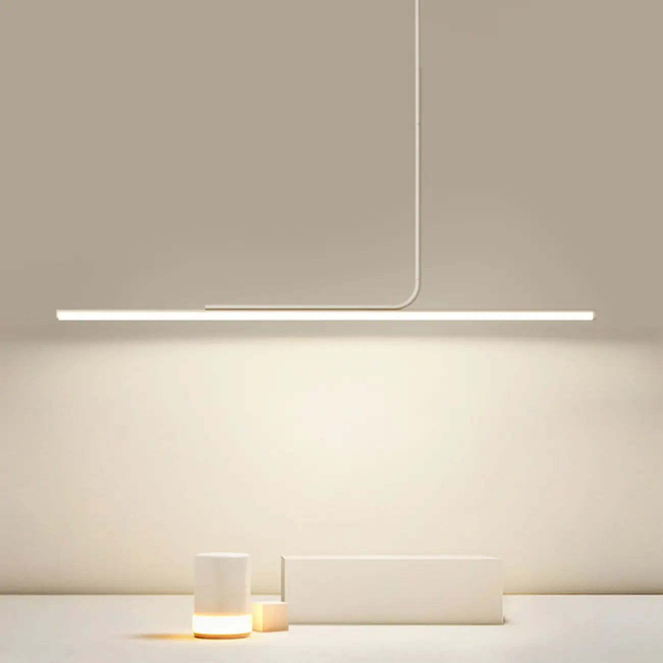Modern Linear LED Pendant Light Dimmable Metal for Kitchen