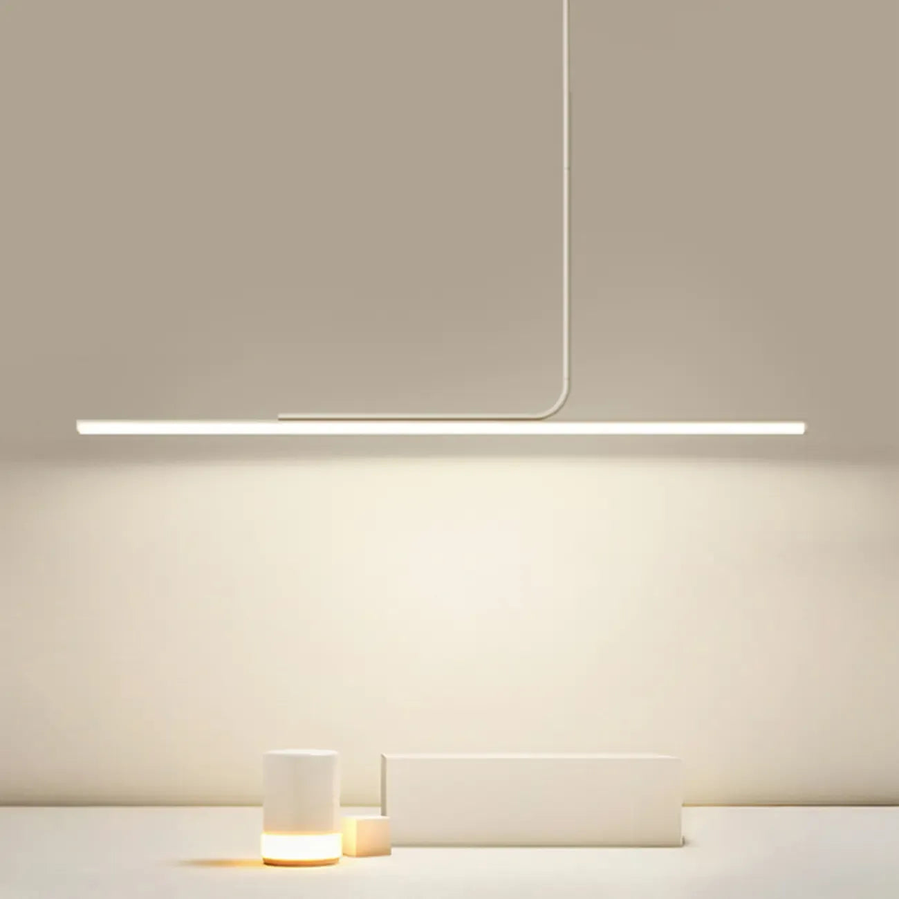 Modern Linear LED Pendant Light Dimmable Metal for Kitchen