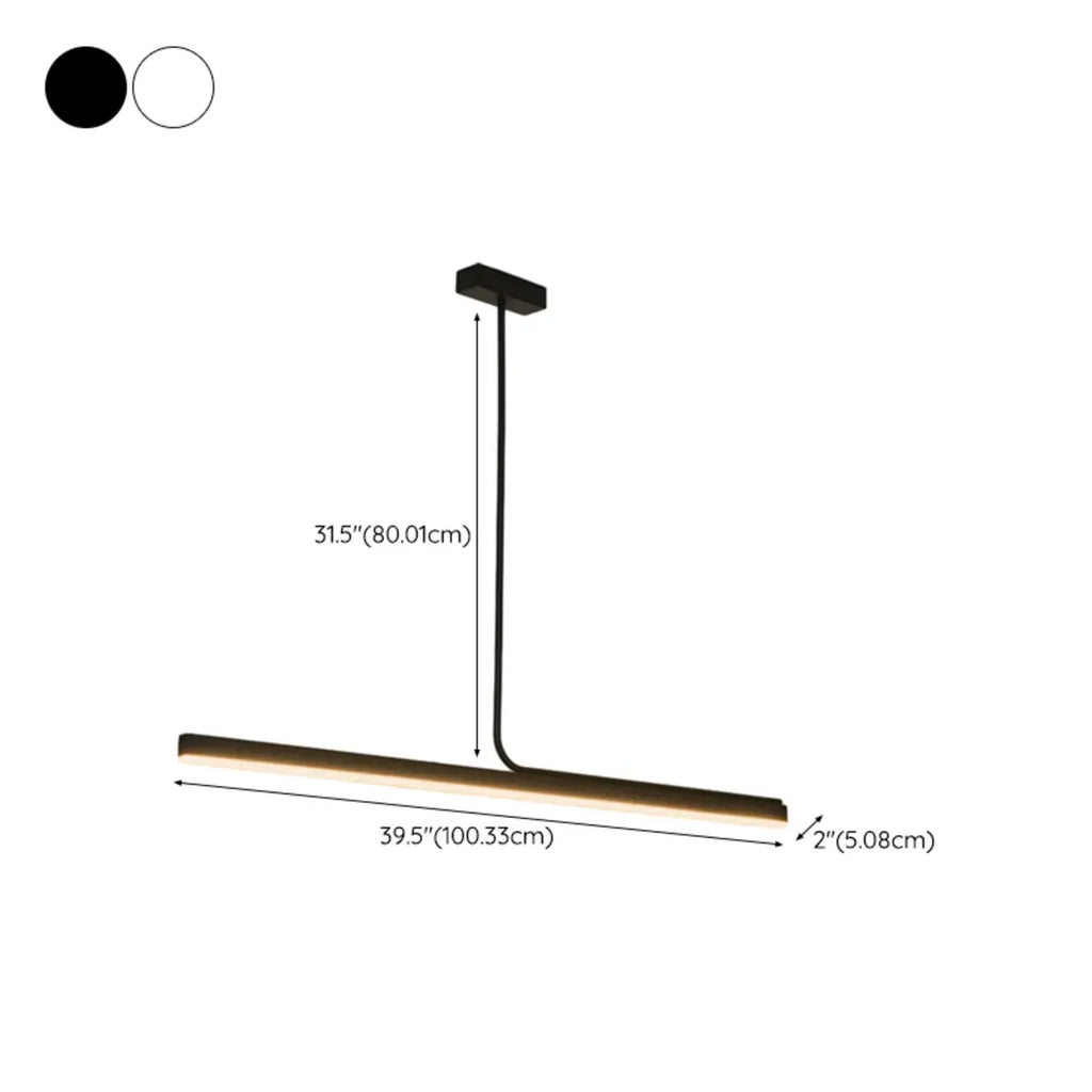 Modern Linear LED Pendant Light Dimmable Metal for Kitchen
