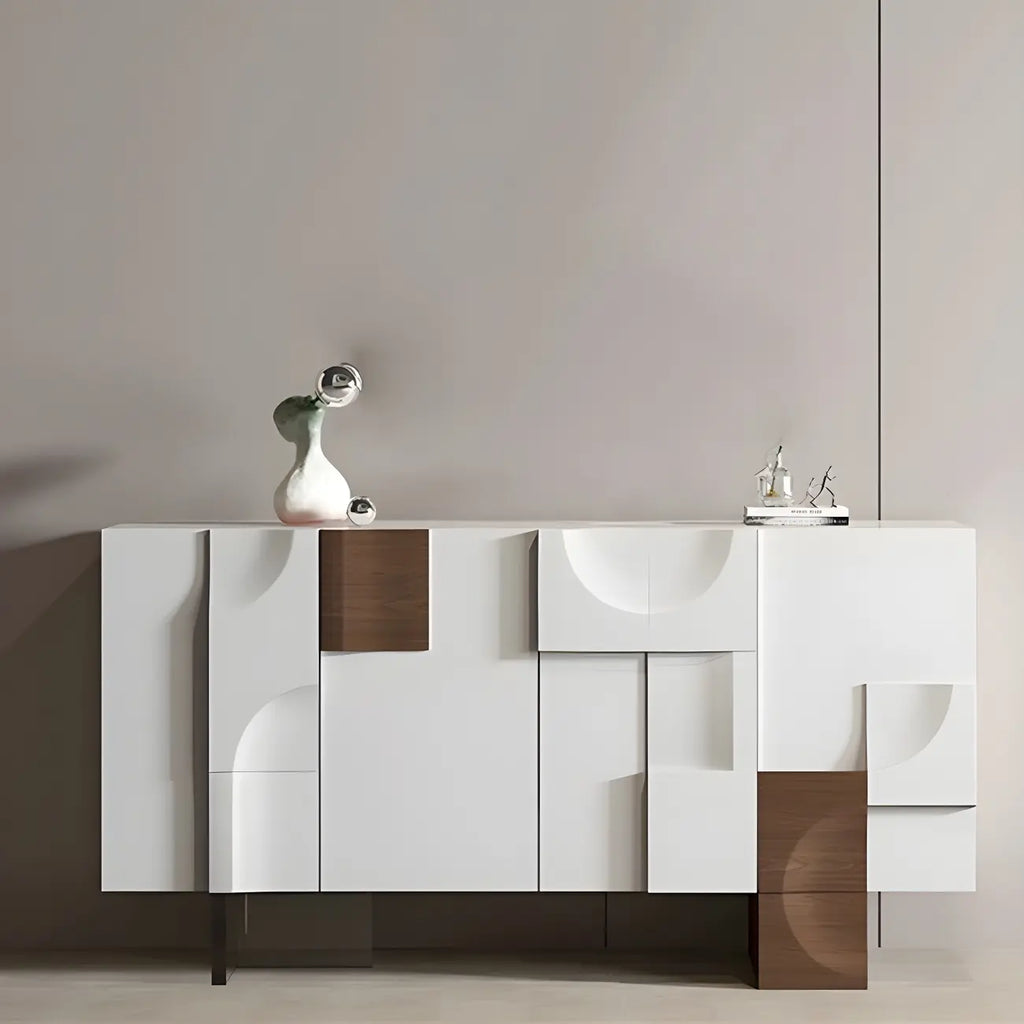 Artistic Cream Solid Wood Shoe Storage Cabinet