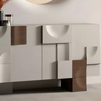 Artistic Cream Solid Wood Shoe Storage Cabinet
