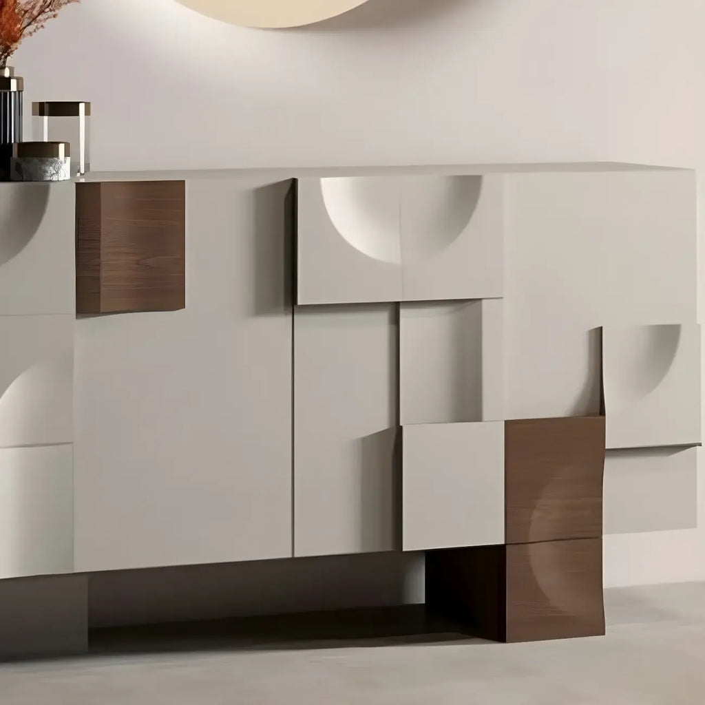 Artistic Cream Solid Wood Shoe Storage Cabinet