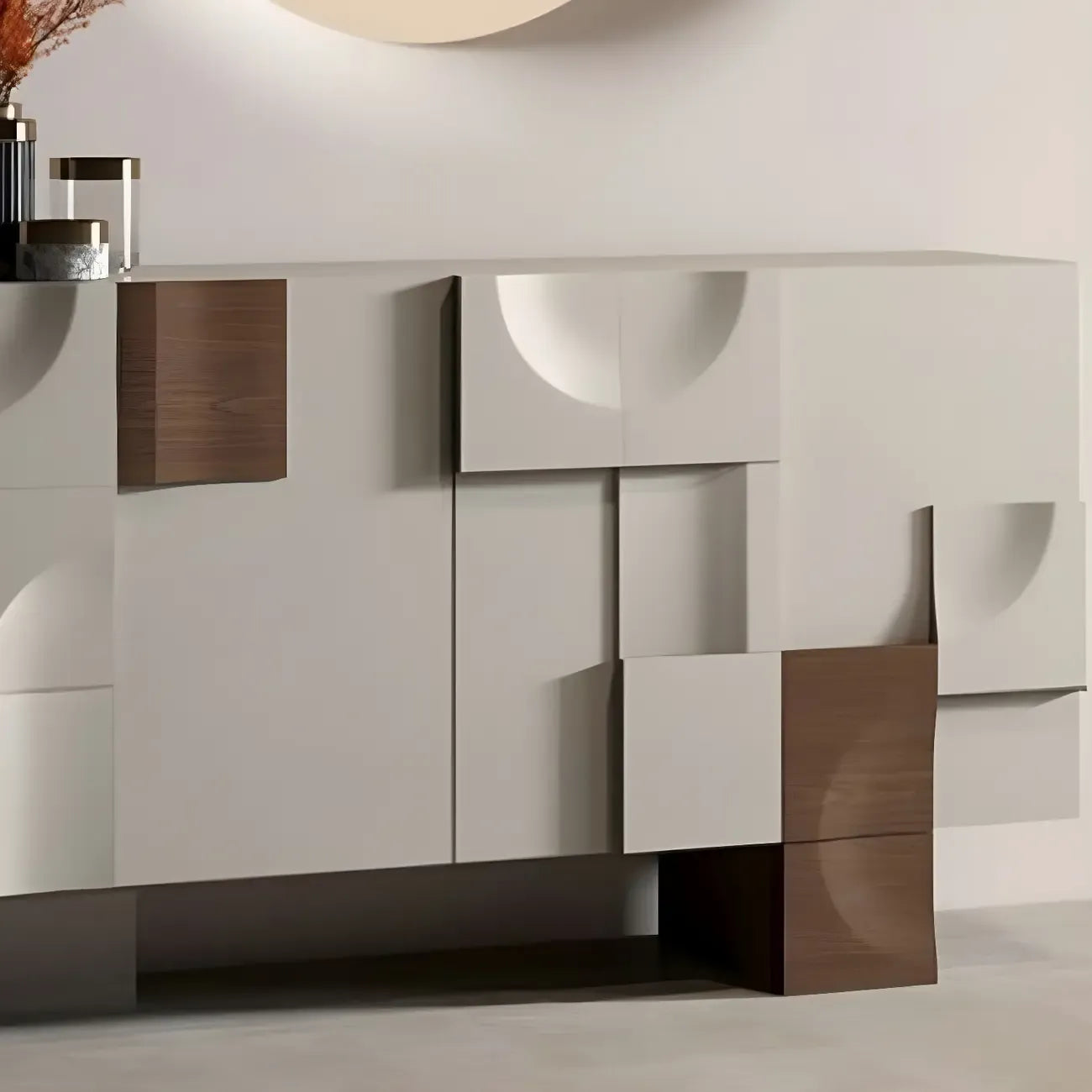 Artistic Cream Solid Wood Shoe Storage Cabinet