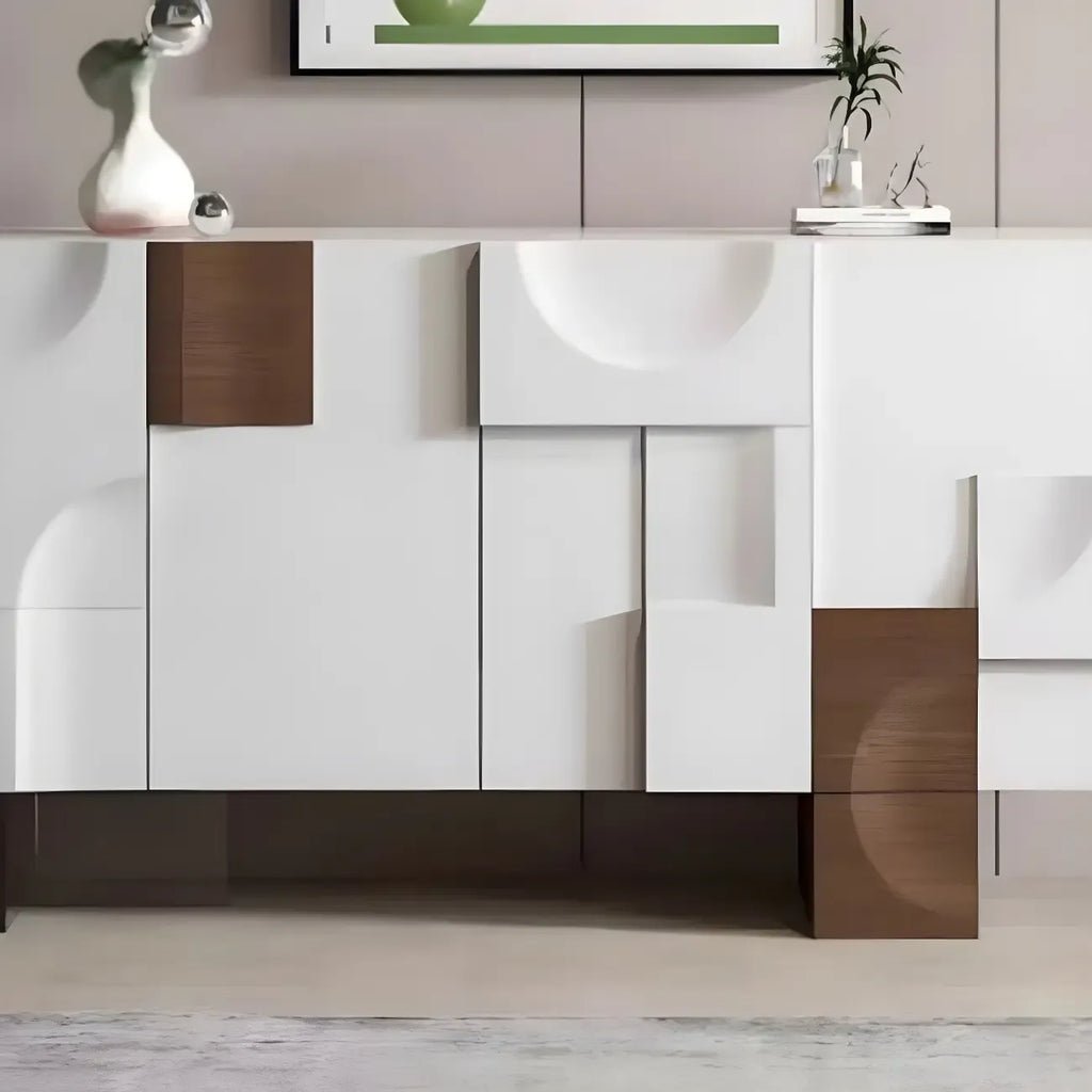 Artistic Cream Solid Wood Shoe Storage Cabinet