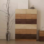 Scandinavian Brown Solid Wood Shoe Cabinet for Entryway