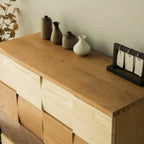 Scandinavian Brown Solid Wood Shoe Cabinet for Entryway