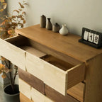 Scandinavian Brown Solid Wood Shoe Cabinet for Entryway