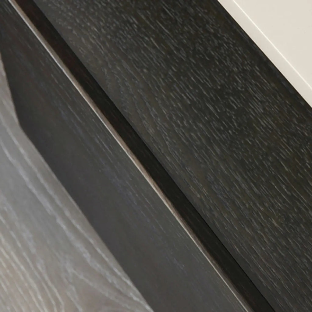 Rectangular Black Wood Open Drawer Storage Nightstand