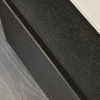 Rectangular Black Wood Open Drawer Storage Nightstand