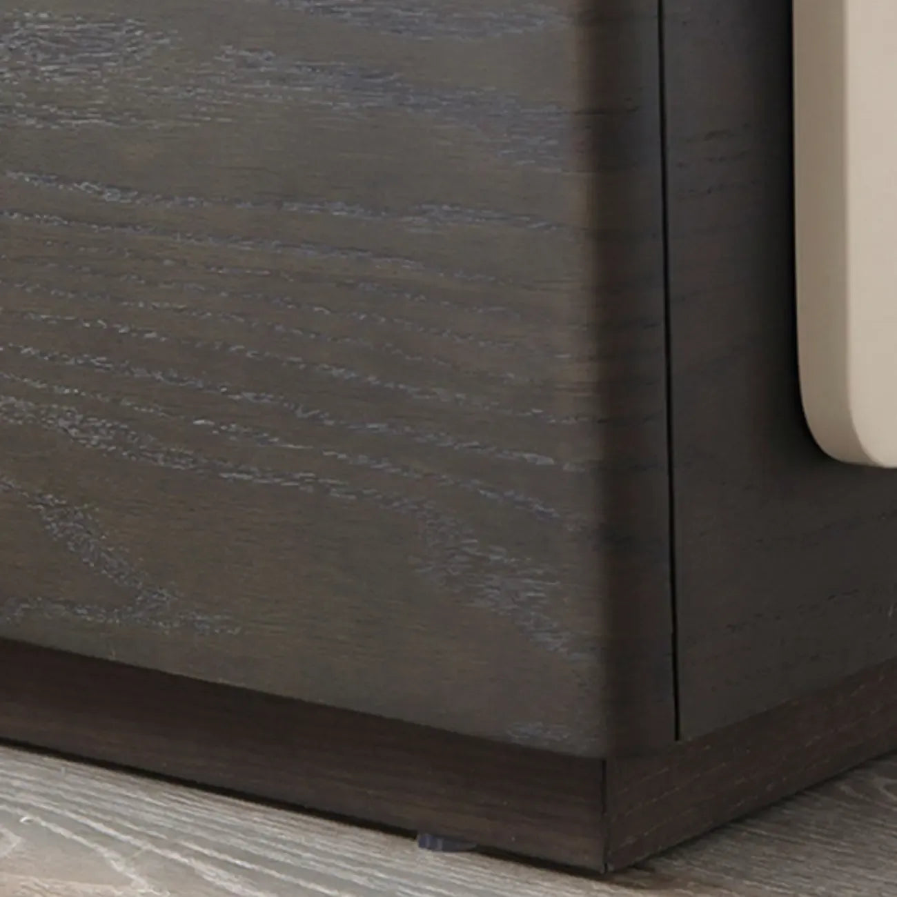 Rectangular Black Wood Open Drawer Storage Nightstand