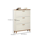 Narrow Beige Solid Wood Drop Front Shoe Cabinet