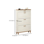 Narrow Beige Solid Wood Drop Front Shoe Cabinet
