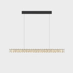 Linear Crystal Island Pendant Light Dimmable LED for Kitchen