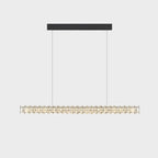 Linear Crystal Island Pendant Light Dimmable LED for Kitchen