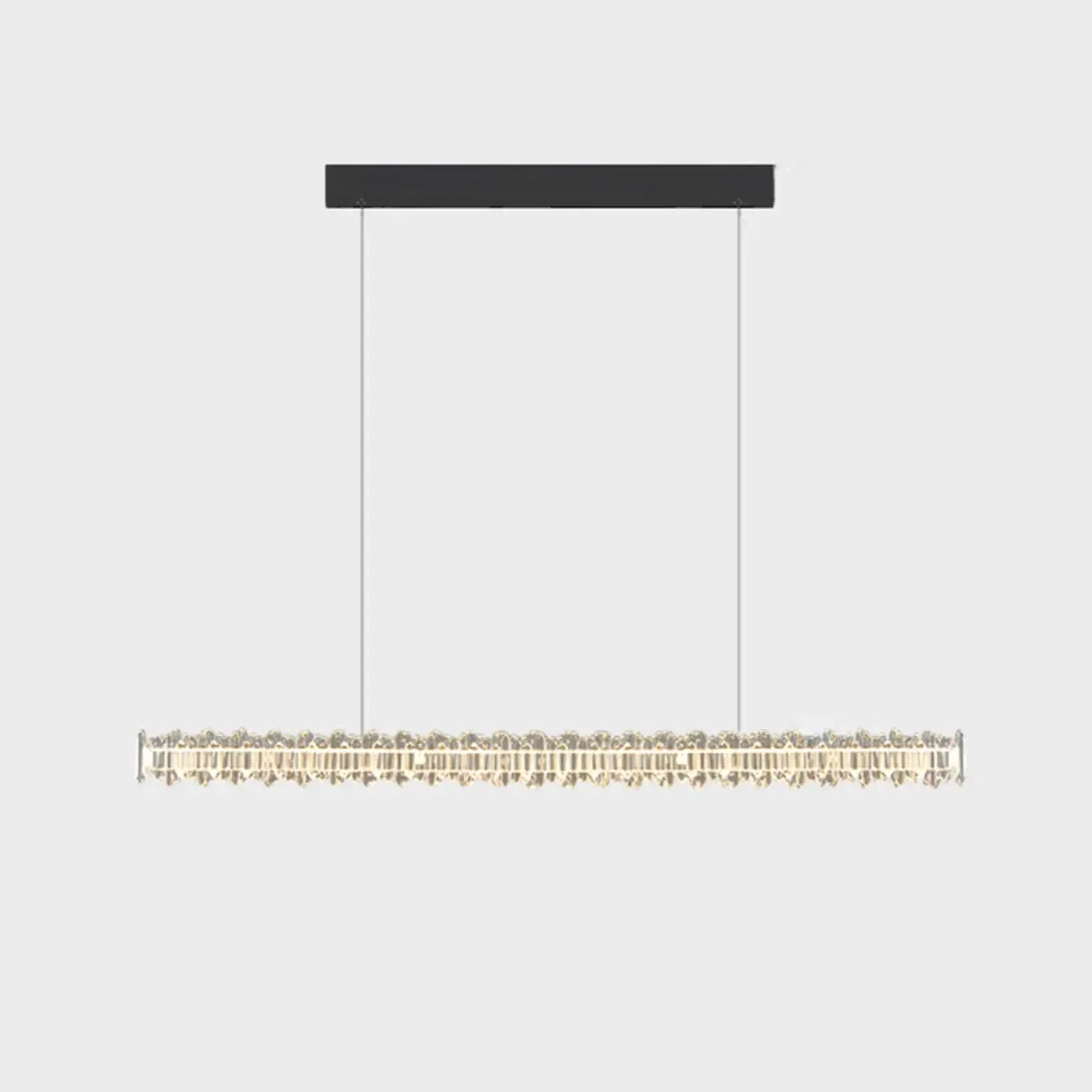 Linear Crystal Island Pendant Light Dimmable LED for Kitchen