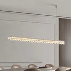 Linear Crystal Island Pendant Light Dimmable LED for Kitchen