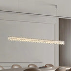 Linear Crystal Island Pendant Light Dimmable LED for Kitchen