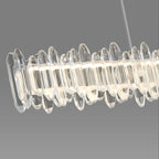 Linear Crystal Island Pendant Light Dimmable LED for Kitchen