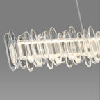 Linear Crystal Island Pendant Light Dimmable LED for Kitchen