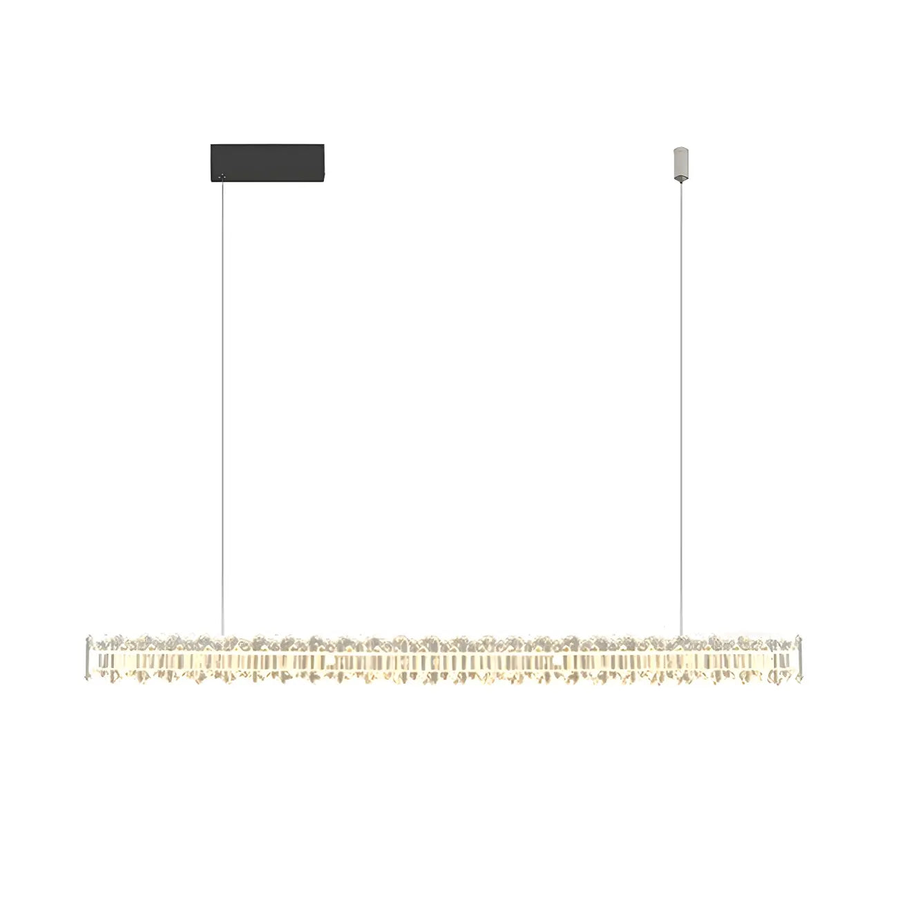 Linear Crystal Island Pendant Light Dimmable LED for Kitchen