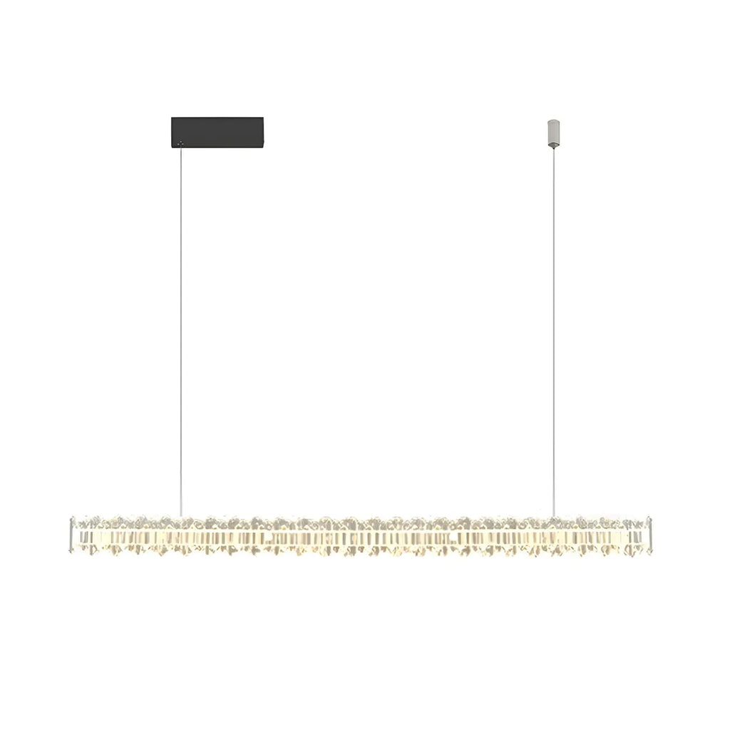 Linear Crystal Island Pendant Light Dimmable LED for Kitchen