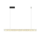 Linear Crystal Island Pendant Light Dimmable LED for Kitchen