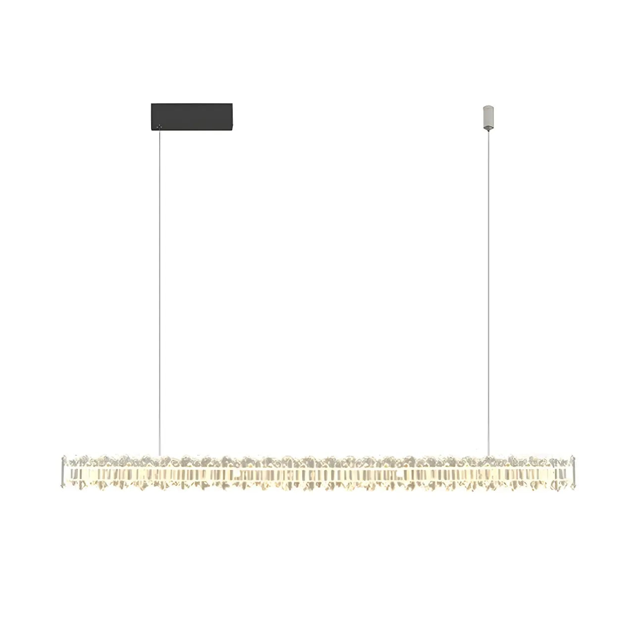Linear Crystal Island Pendant Light Dimmable LED for Kitchen