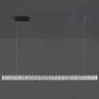 Linear Crystal Island Pendant Light Dimmable LED for Kitchen