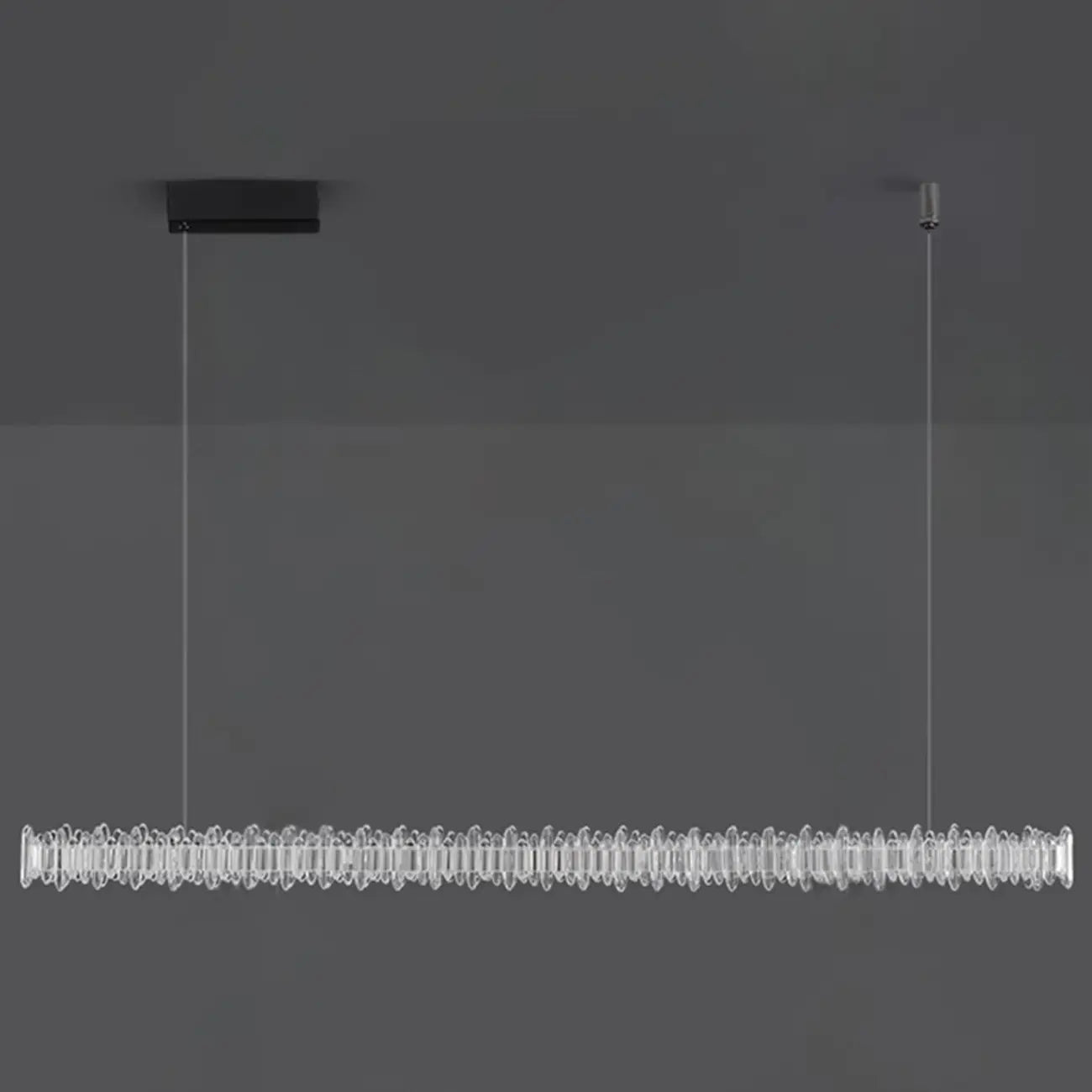 Linear Crystal Island Pendant Light Dimmable LED for Kitchen