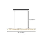Linear Crystal Island Pendant Light Dimmable LED for Kitchen