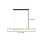 Linear Crystal Island Pendant Light Dimmable LED for Kitchen