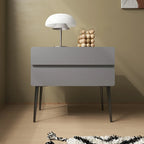 Scandinavian Pine Wood Leggy 2-Drawer Nightstand