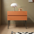 Scandinavian Pine Wood Leggy 2-Drawer Nightstand
