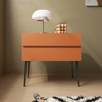 Scandinavian Pine Wood Leggy 2-Drawer Nightstand