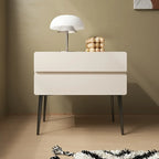 Scandinavian Pine Wood Leggy 2-Drawer Nightstand